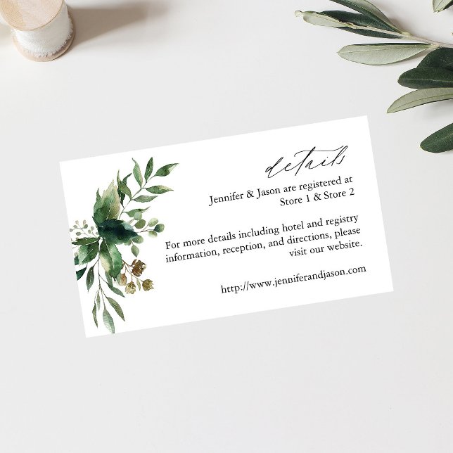 Leaves & Eucalyptus Rustic Details Enclosure Card (Creator Uploaded)