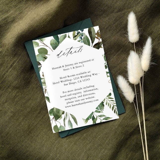 Leaves & Eucalyptus Rustic LG Enclosure Card (Creator Uploaded)