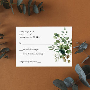 Leaves & Eucalyptus Rustic no Meal RSVP