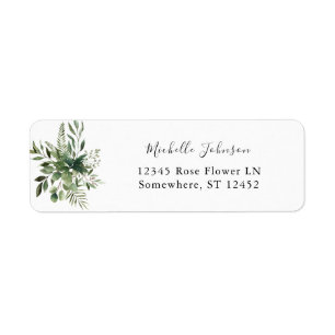 Leaves & Eucalyptus Rustic Return Address