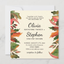 Leaves fall. Autumn graceful Botanical Wedding