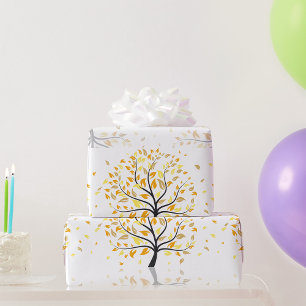 Leaves Falling From A Tree Wrapping Paper