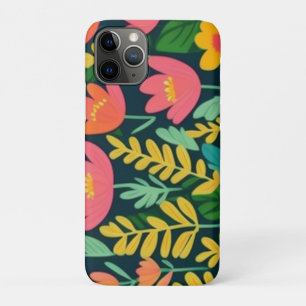 Leaves flowers colourful design  iPhone 11 pro case