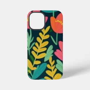 Leaves flowers colourful design iPhone 12 mini case