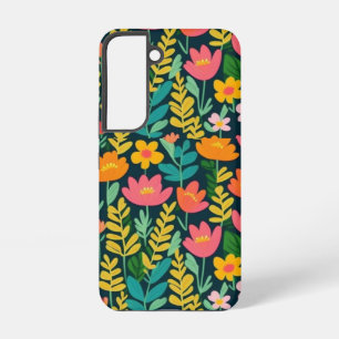 Leaves flowers colourful design  samsung galaxy case