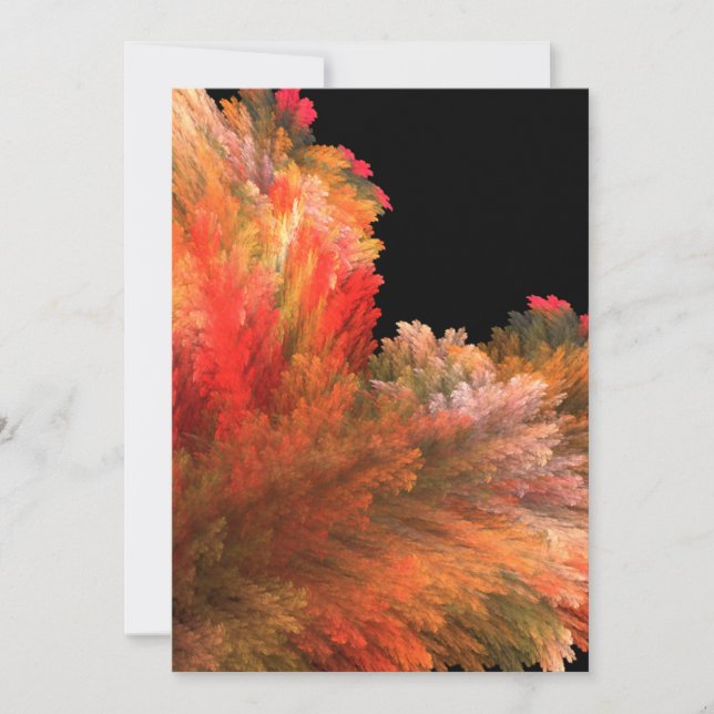 Leaves Fractal Art Note Card (Front)