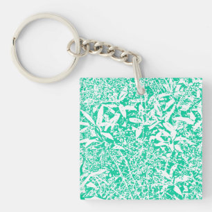 leaves green and white key ring