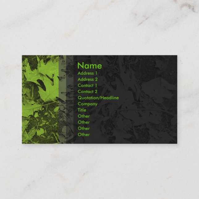 Leaves - Green Business Card (Front)