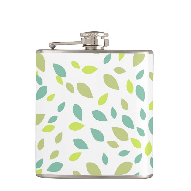 Leaves (Green) Hip Flask (Front)