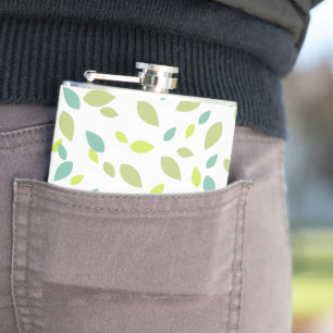 Leaves (Green) Hip Flask