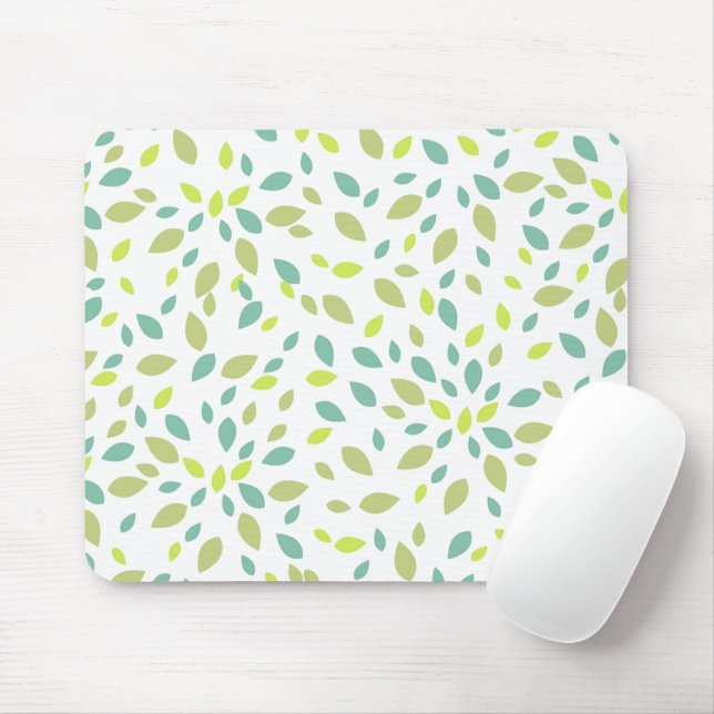 Leaves (Green) Mouse Mat (With Mouse)
