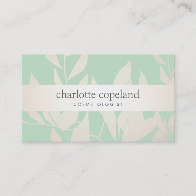 Leaves Green Natural Beauty Cosmetologist Business Card (Front)