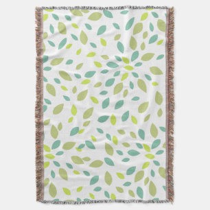 Leaves (Green) Throw Blanket