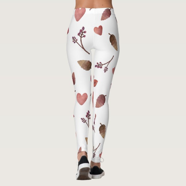 Leaves, Hearts, Twigs  Leggings (Back)