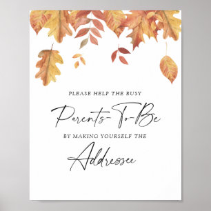 Leaves - Help the Busy Parents-to-Be Addressee Poster