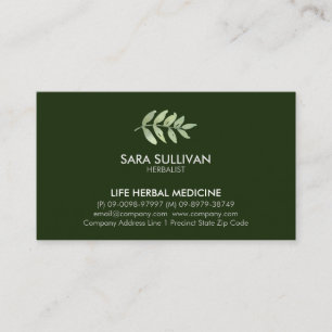 Leaves Herbal Medicine Herbs  Business Card