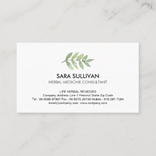 Leaves Herbal Medicine Herbs  Business Card