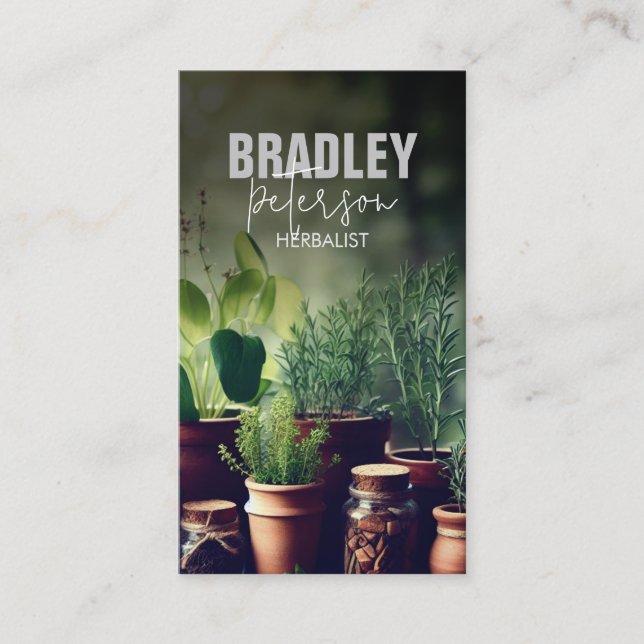 Leaves Herbal Medicine Herbs  Business Card (Front)