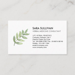 Leaves Herbal Medicine Herbs  Business Card