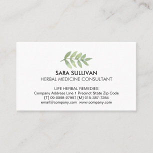 Leaves Herbal Medicine Herbs  Business Card