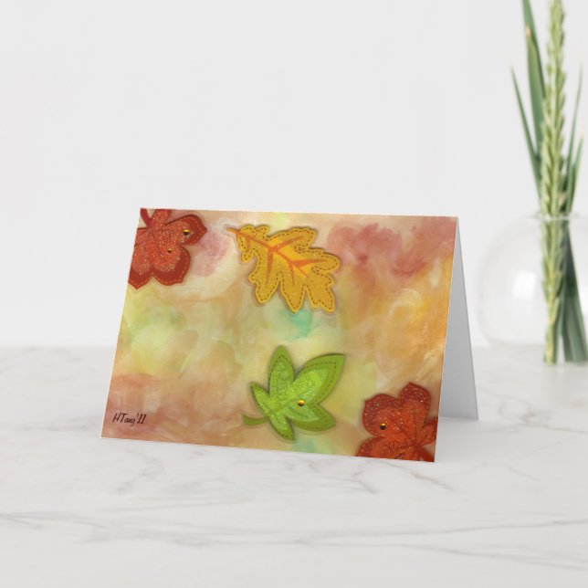 leaves holiday card (Front)