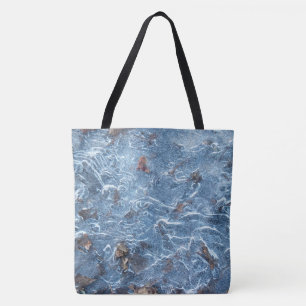 Leaves In Ice (Blue) Tote Bag