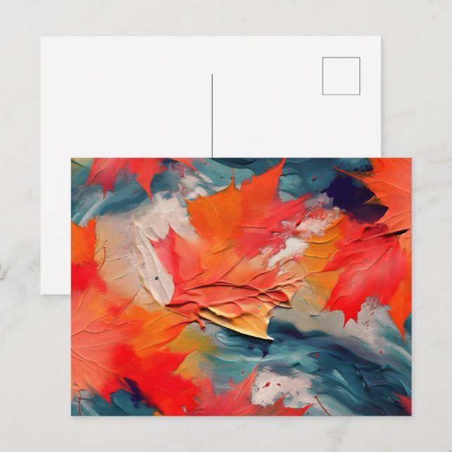 Leaves In The Wind – Abstract Autumn Motion Postcard (Front/Back)