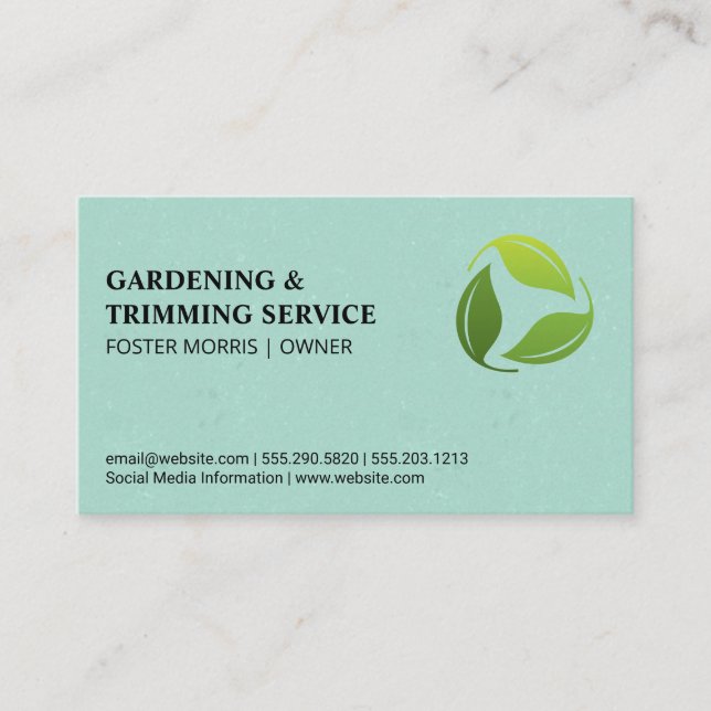Leaves Logo Business Card (Front)