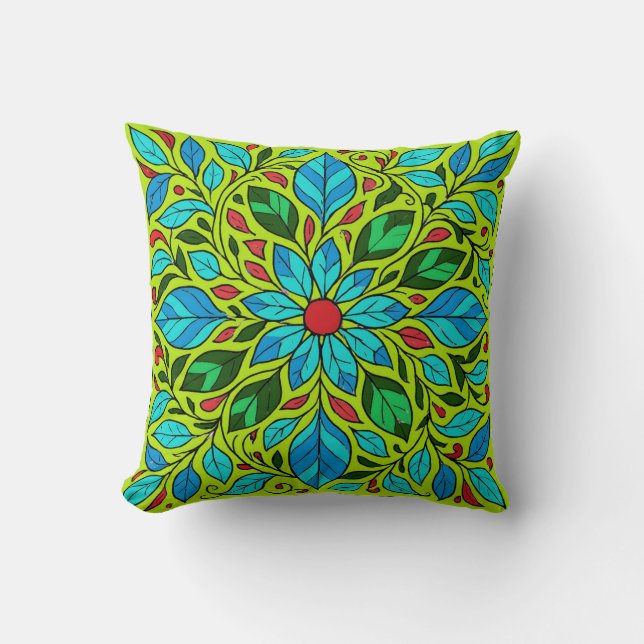 Leaves Mandala Design  Cushion (Front)