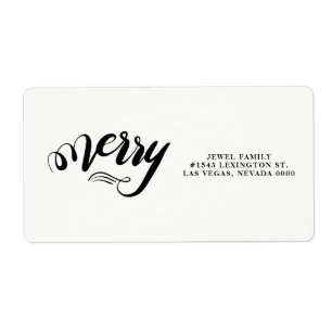 leaves & merry script label