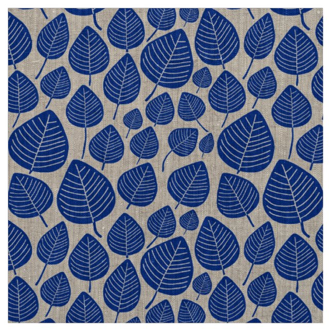 Leaves - Navy Blue Fabric (Swatch)