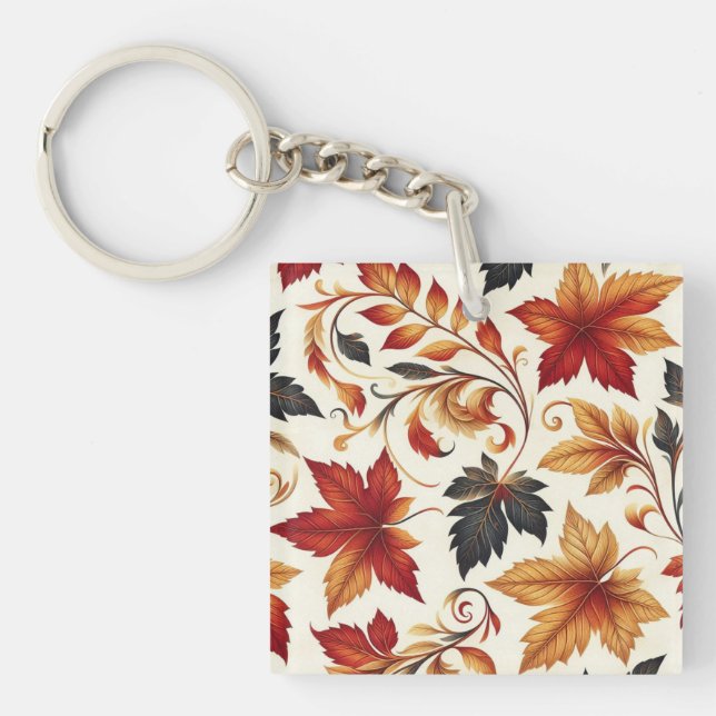 Leaves of Autumn Key Ring (Front)