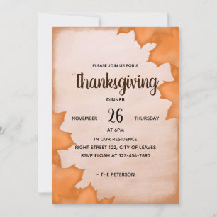 Leaves of Autumn - Thanksgiving Dinner Invitation