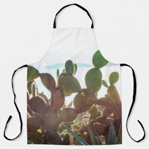 Leaves of cactus. Plant outdoor with flare light i Apron