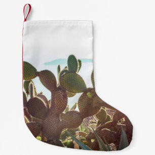 Leaves of cactus. Plant outdoor with flare light i Small Christmas Stocking