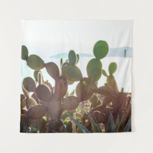 Leaves of cactus. Plant outdoor with flare light i Tapestry
