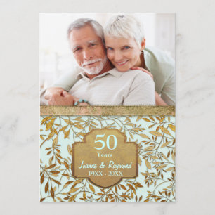 Leaves of Gold 50th Wedding Anniversary Invitation