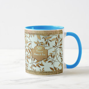 Leaves of Gold 50th Wedding Anniversary Mug