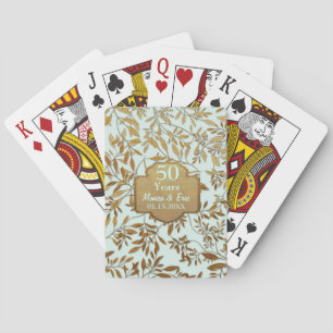 Leaves of Gold 50th Wedding Anniversary Playing Cards