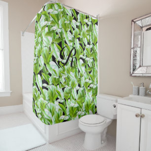 Leaves of Green Monogrammed Shower Curtain
