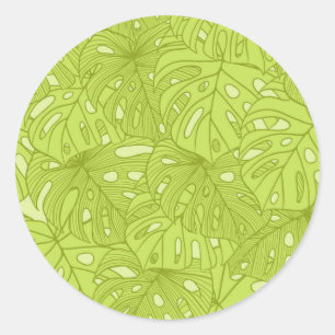 Leaves of Palm Tree Classic Round Sticker
