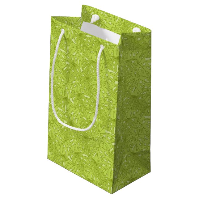 Leaves of Palm Tree Small Gift Bag (Back Angled)