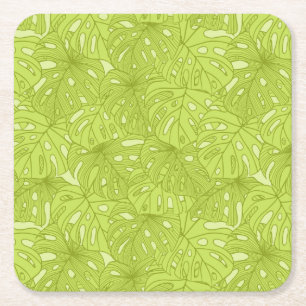 Leaves of Palm Tree Square Paper Coaster