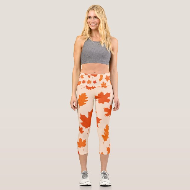 Leaves of Thanks Capri Leggings (Front)
