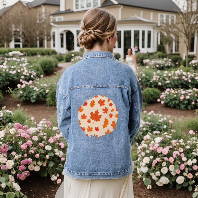 Leaves of Thanks Denim Jacket (Wedding Back)