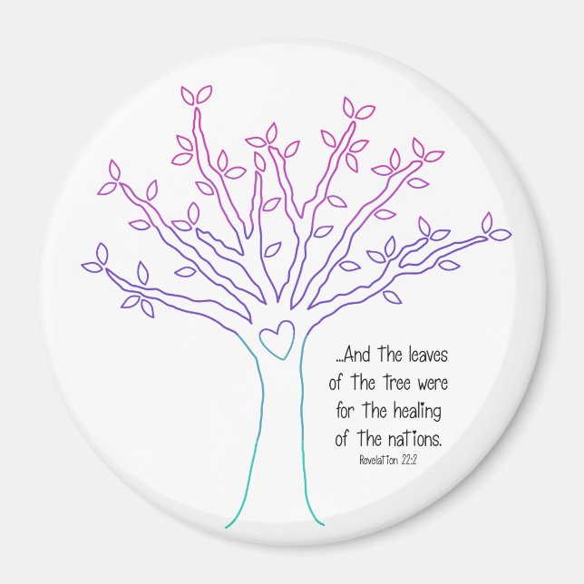 Leaves of the Tree Magnet (Style Pink/Purple) (Front)