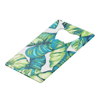 Leaves Of Tropical Monstera and Banana Blue Green