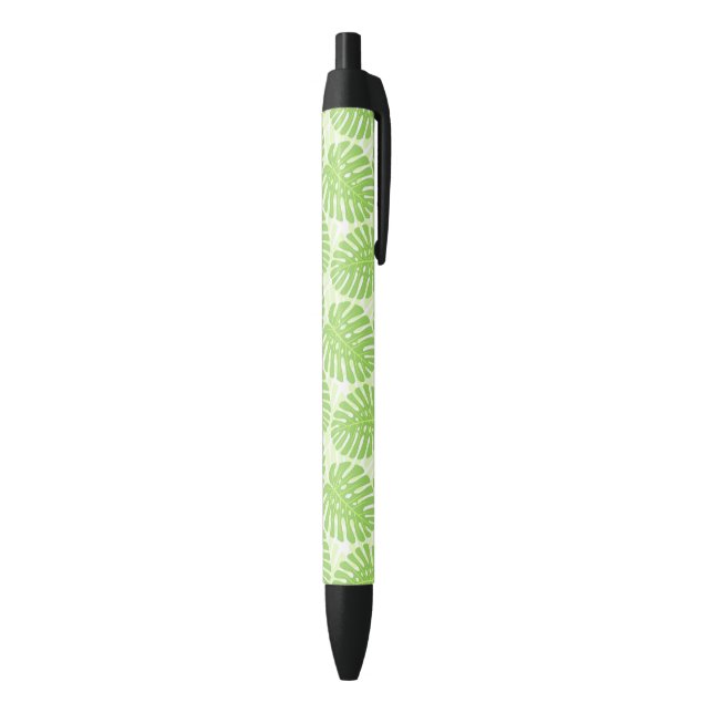 Leaves Of Tropical Plant - Monstera Pattern Black Ink Pen (Bottom (Vertical))