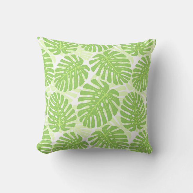 Leaves Of Tropical Plant - Monstera Pattern Cushion (Front)