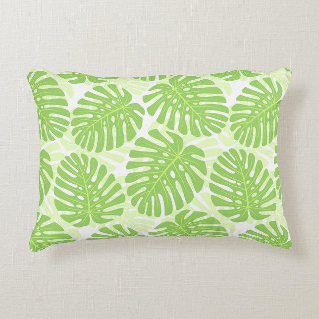 Leaves Of Tropical Plant - Monstera Pattern Decorative Cushion (Front)
